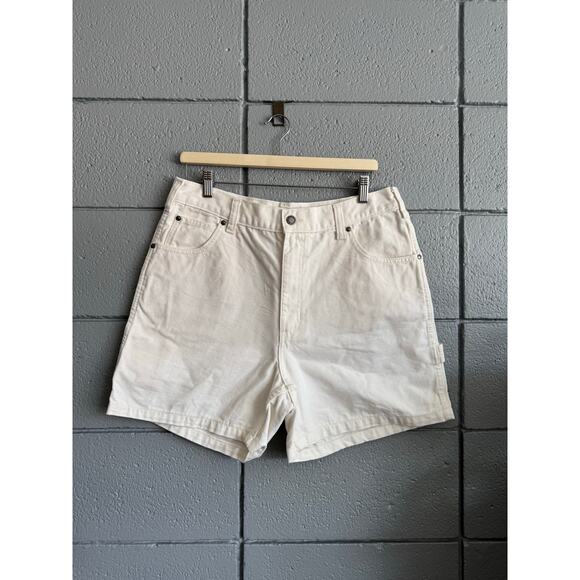 Women's Dickies White High Rise Carpenter Workwear Utility Shorts size 32 - Picture 4 of 6